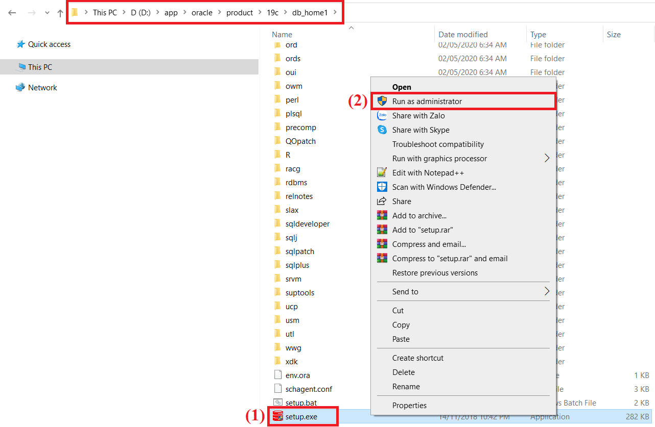 Cài đặt Oracle Database và SQL Developer