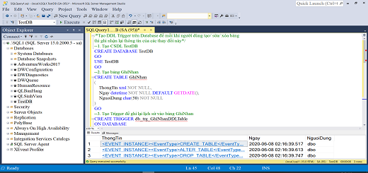 CREATE TRIGGER - Lệnh tạo Trigger