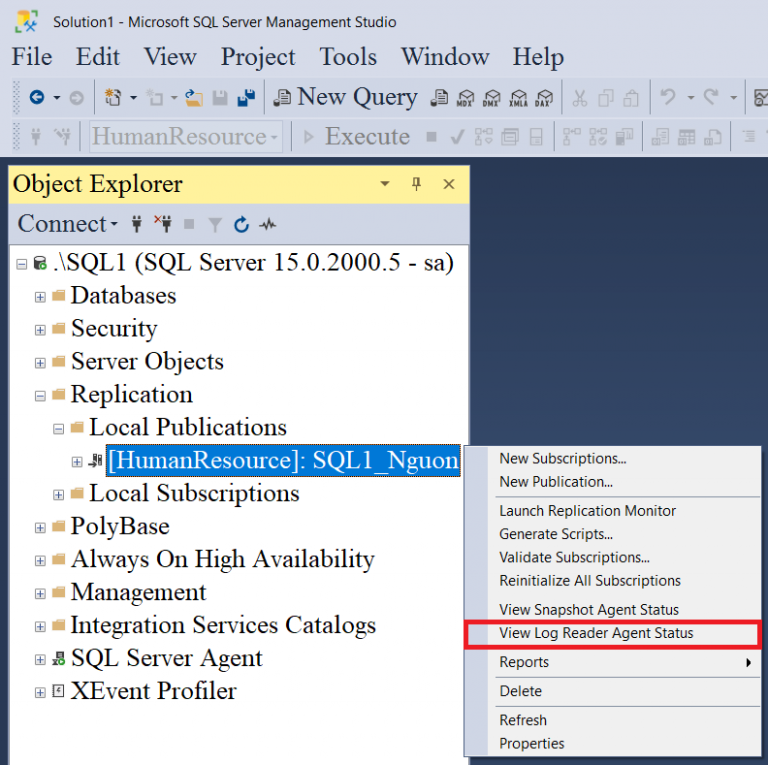 Transactional Replication - Nhân bản giao dịch một chiều